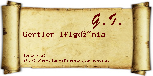 Gertler Ifigénia névjegykártya